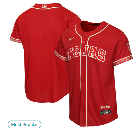 youth Texas Rangers blank red Nike 2026 MLB City Connect Jersey